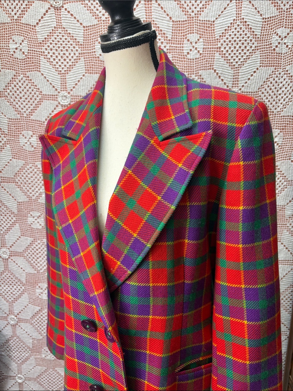 Vintage Raffinalla Wool Plaid Blazer - Picture 2 of 12